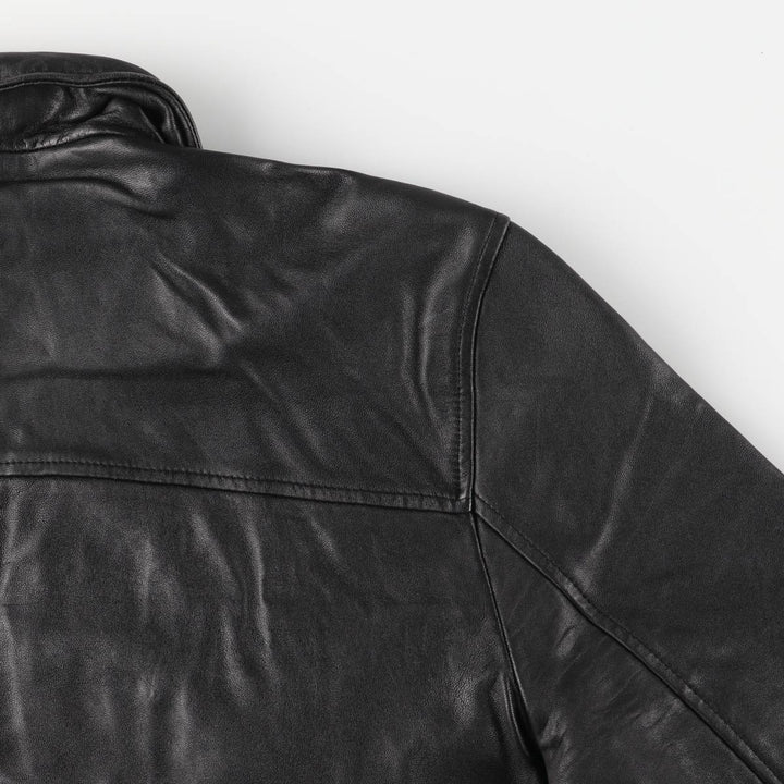 Jamie Page Leather Car Coat, Men's Size L Genuine Leather Lamb Leather black type Vintage Second Hand