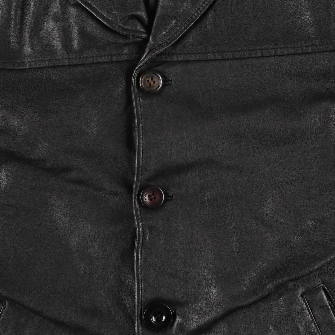 Jamie Page Leather Car Coat, Men's Size L Genuine Leather Lamb Leather black type Vintage Second Hand
