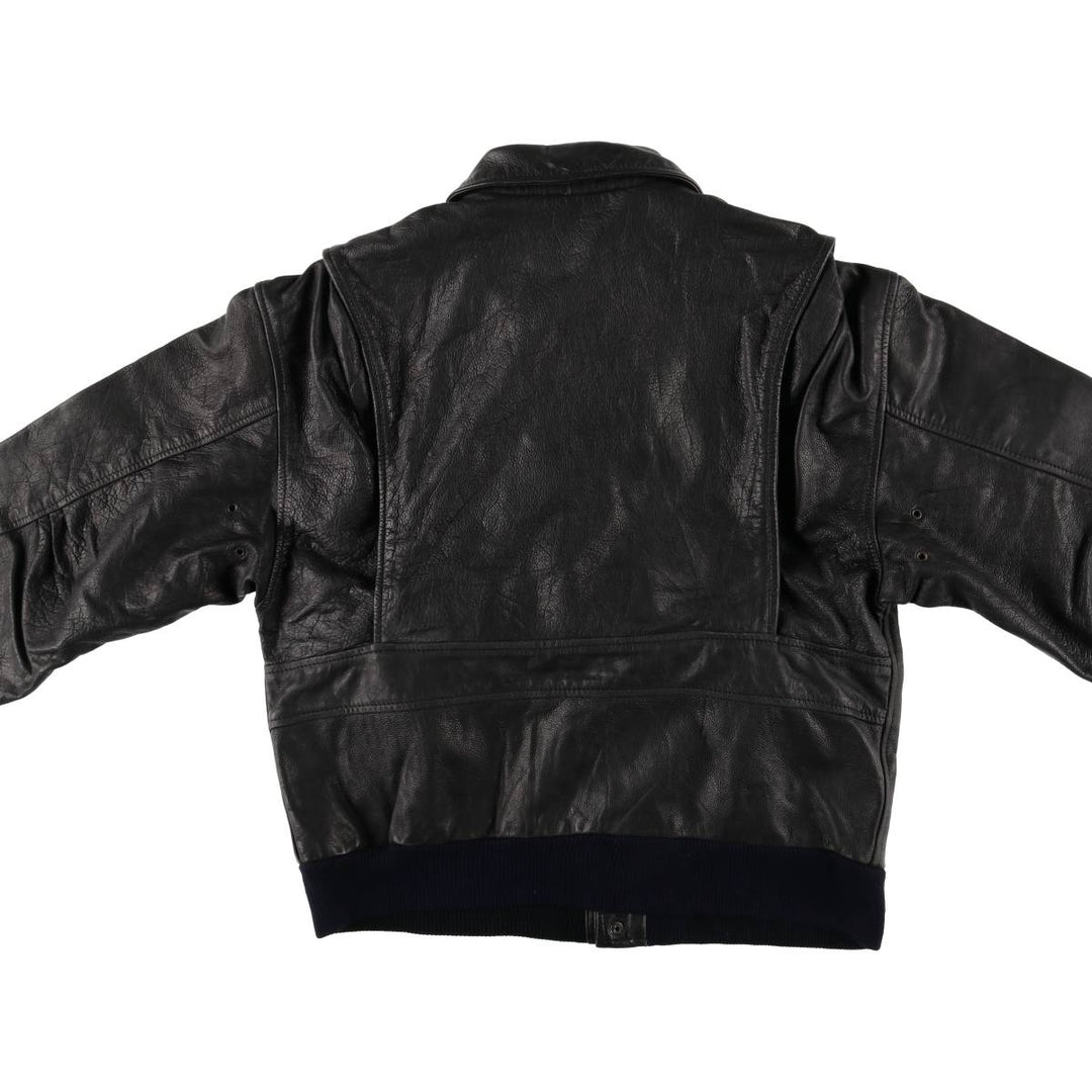 A-2 type leather flight jacket, men's size M unclear black type Vintage Second Hand