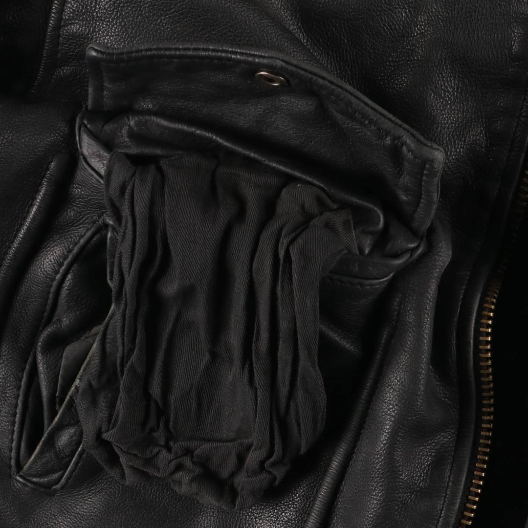 A-2 type leather flight jacket, men's size M unclear black type Vintage Second Hand