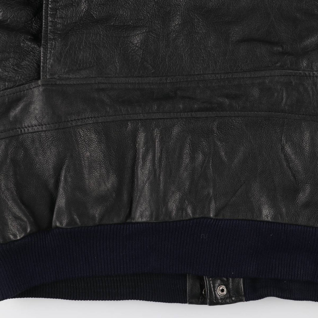 A-2 type leather flight jacket, men's size M unclear black type Vintage Second Hand