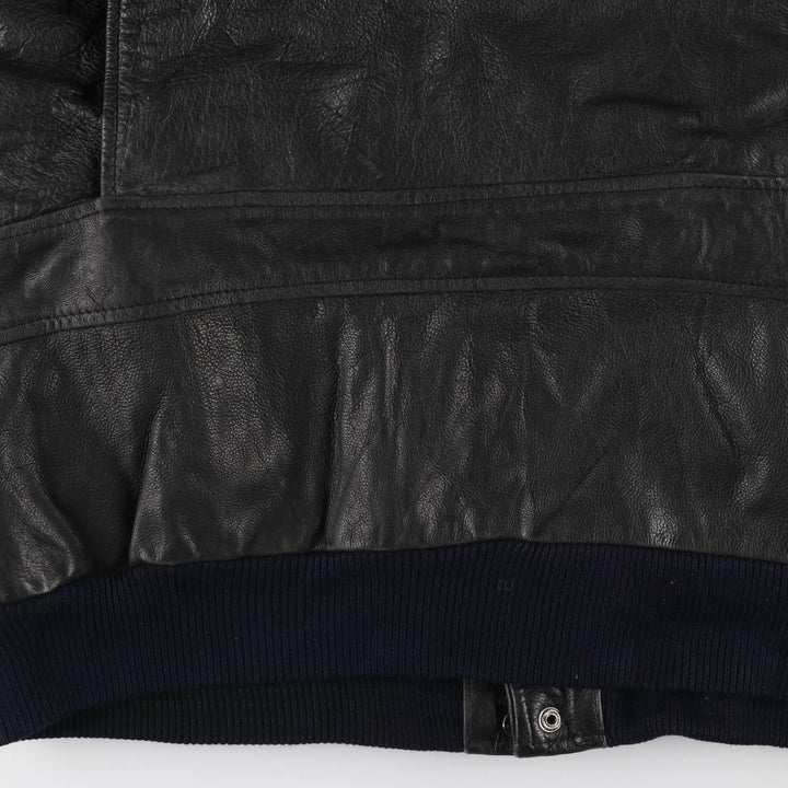 A-2 type leather flight jacket, men's size M unclear black type Vintage Second Hand