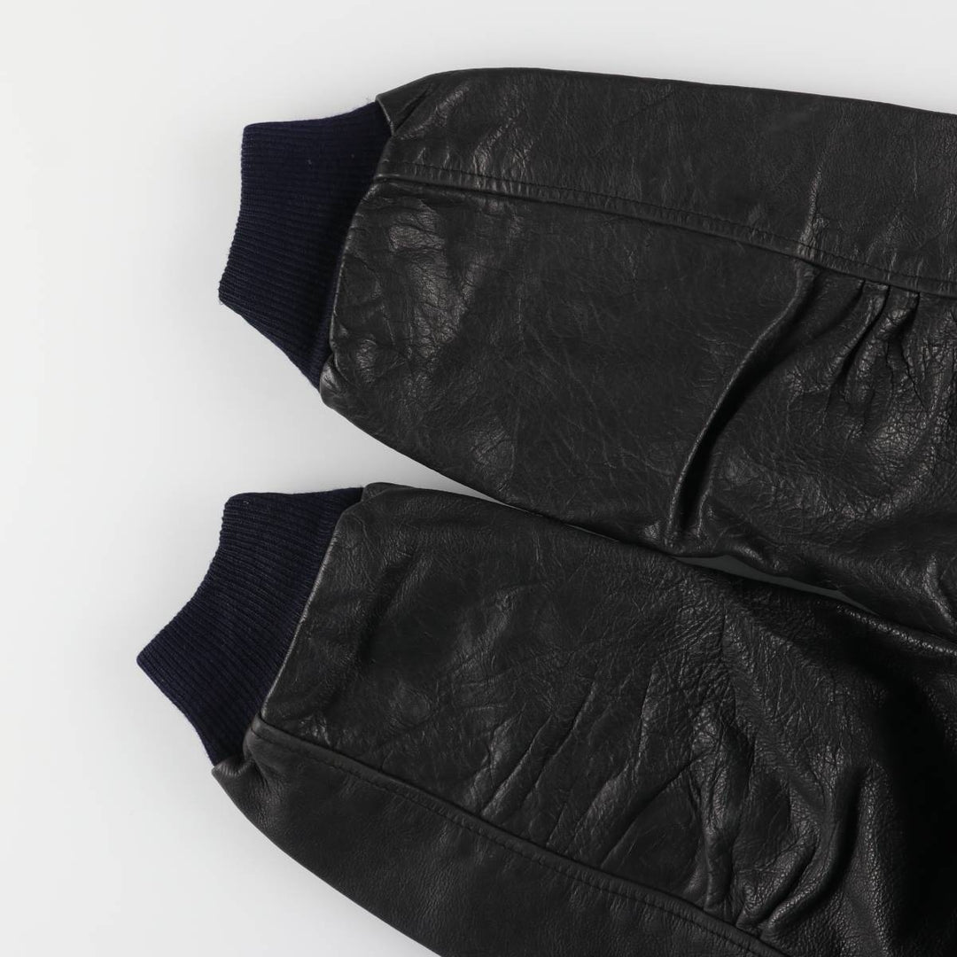 A-2 type leather flight jacket, men's size M unclear black type Vintage Second Hand