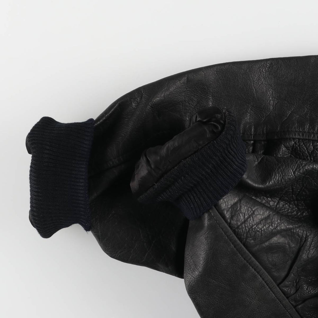 A-2 type leather flight jacket, men's size M unclear black type Vintage Second Hand