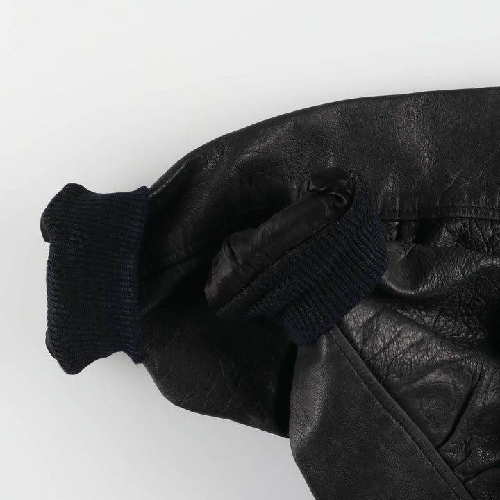 A-2 type leather flight jacket, men's size M unclear black type Vintage Second Hand