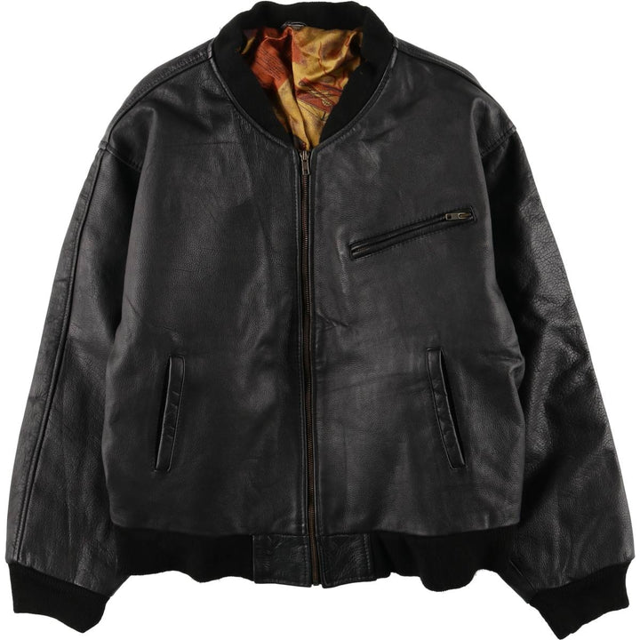 Vintage leather jacket, men's size XL unclear black type Vintage Second Hand