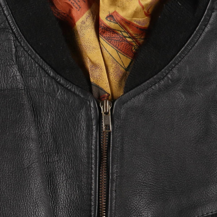 Vintage leather jacket, men's size XL unclear black type Vintage Second Hand