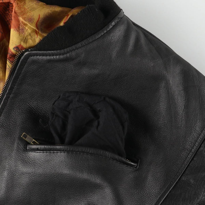 Vintage leather jacket, men's size XL unclear black type Vintage Second Hand