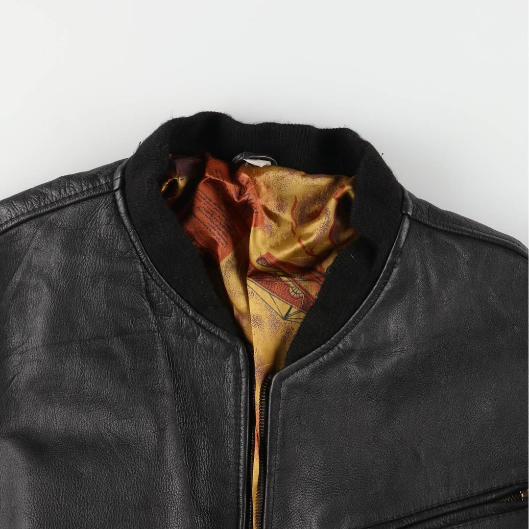 Vintage leather jacket, men's size XL unclear black type Vintage Second Hand