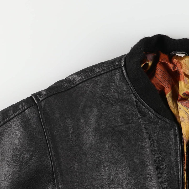 Vintage leather jacket, men's size XL unclear black type Vintage Second Hand