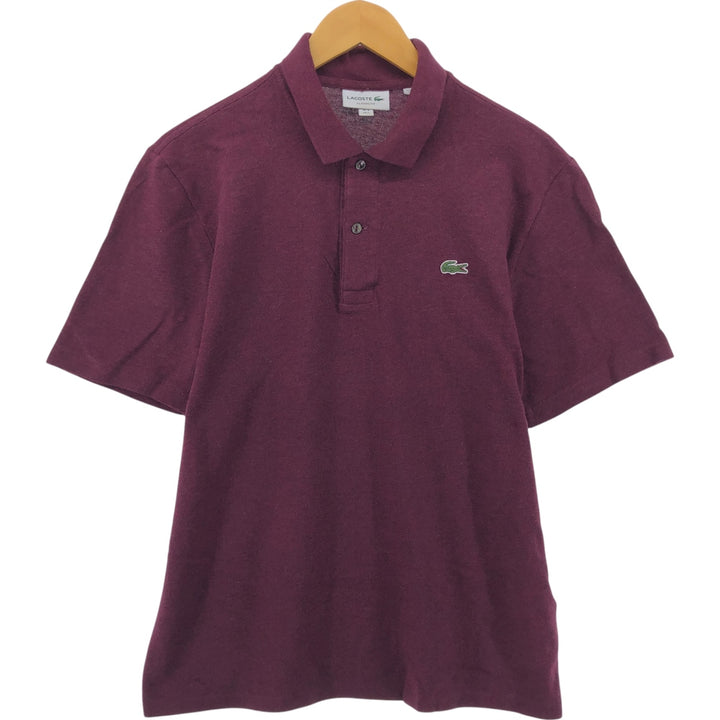 Lacoste Classic Fit short sleeve polo shirt size 4, men's M size cotton wine-red Vintage Second Hand