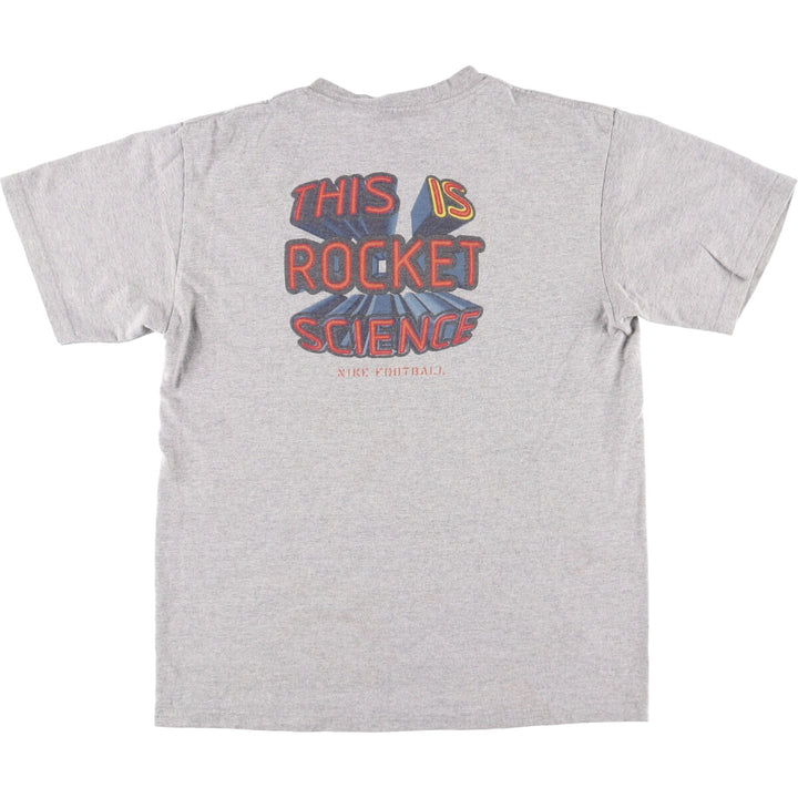 90'S Nike Printed T-shirt Made in USA Men's L Size Vintage cotton gray type Vintage Second Hand