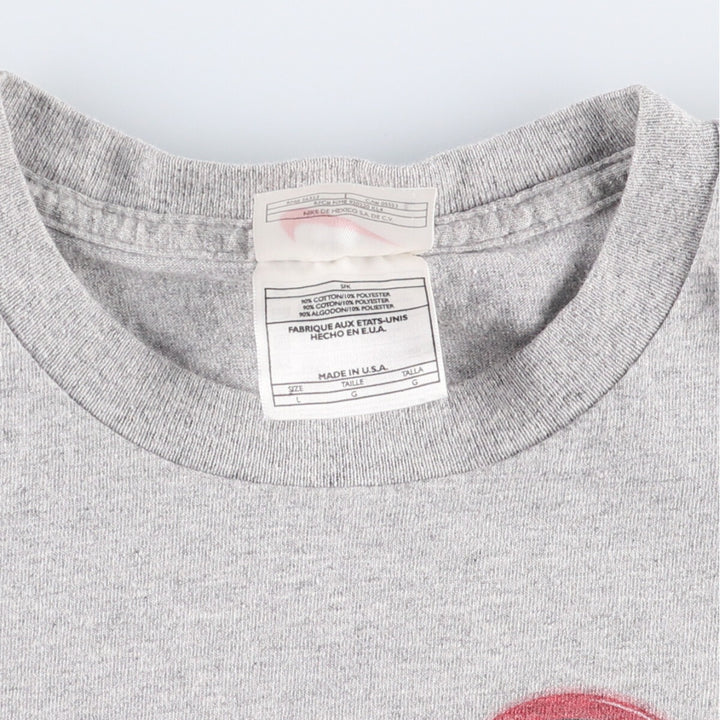 90'S Nike Printed T-shirt Made in USA Men's L Size Vintage cotton gray type Vintage Second Hand
