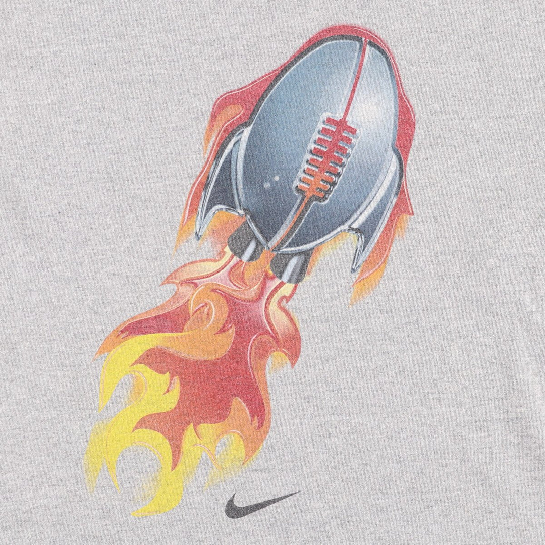 90'S Nike Printed T-shirt Made in USA Men's L Size Vintage cotton gray type Vintage Second Hand