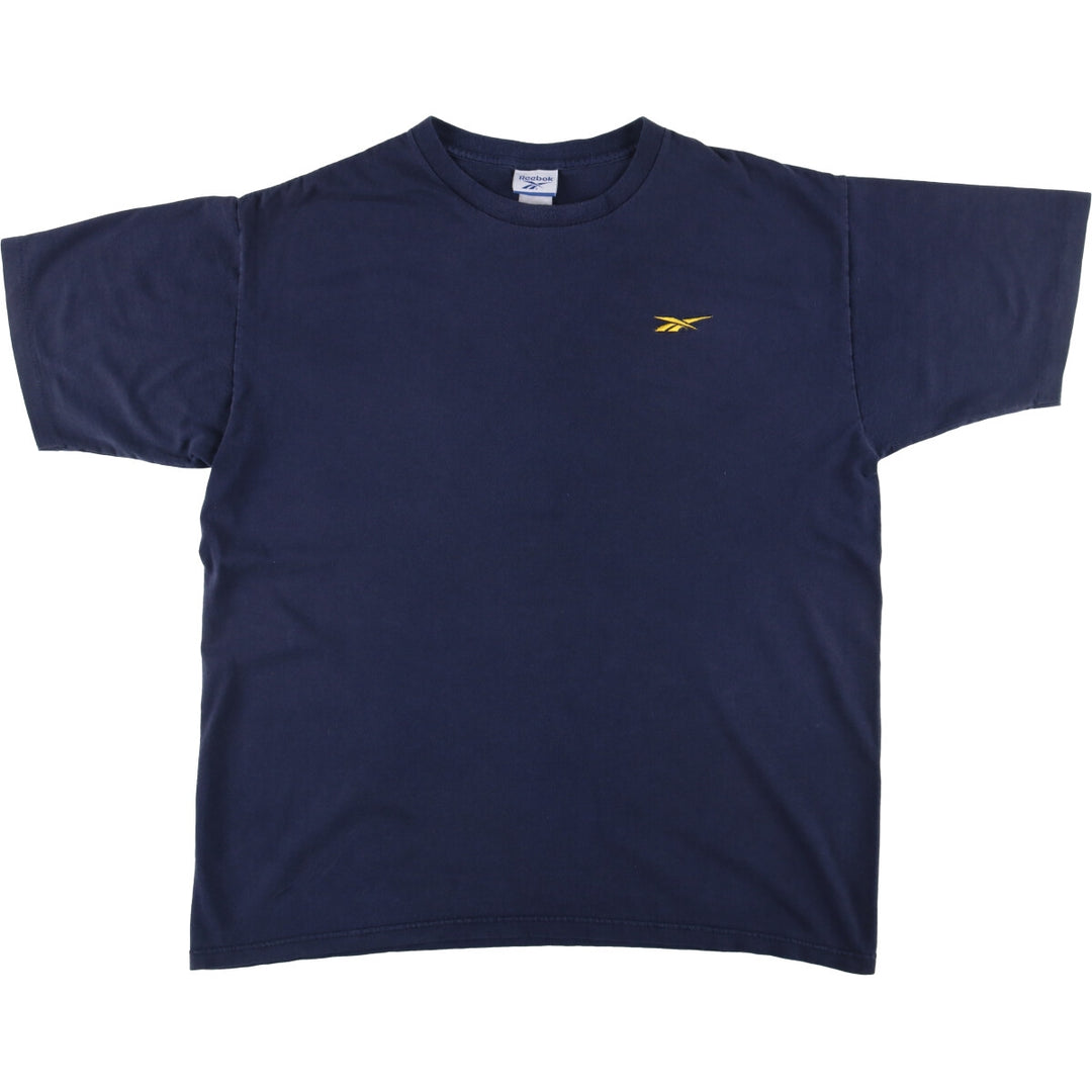 00'S Reebok logo print T-shirt, men's XL size cotton navy blue type Vintage Second Hand