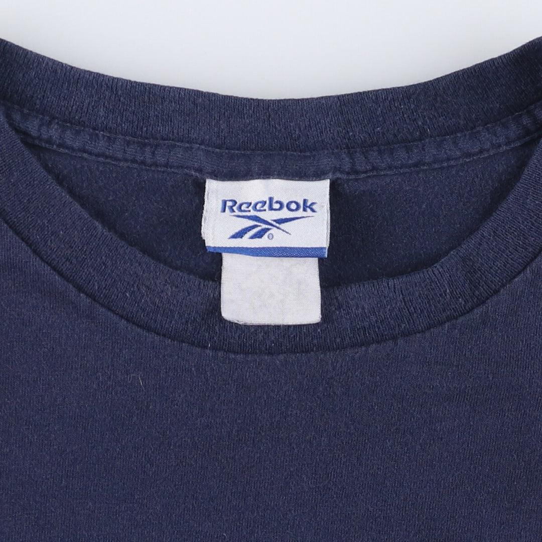 00'S Reebok logo print T-shirt, men's XL size cotton navy blue type Vintage Second Hand
