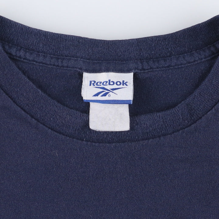 00'S Reebok logo print T-shirt, men's XL size cotton navy blue type Vintage Second Hand