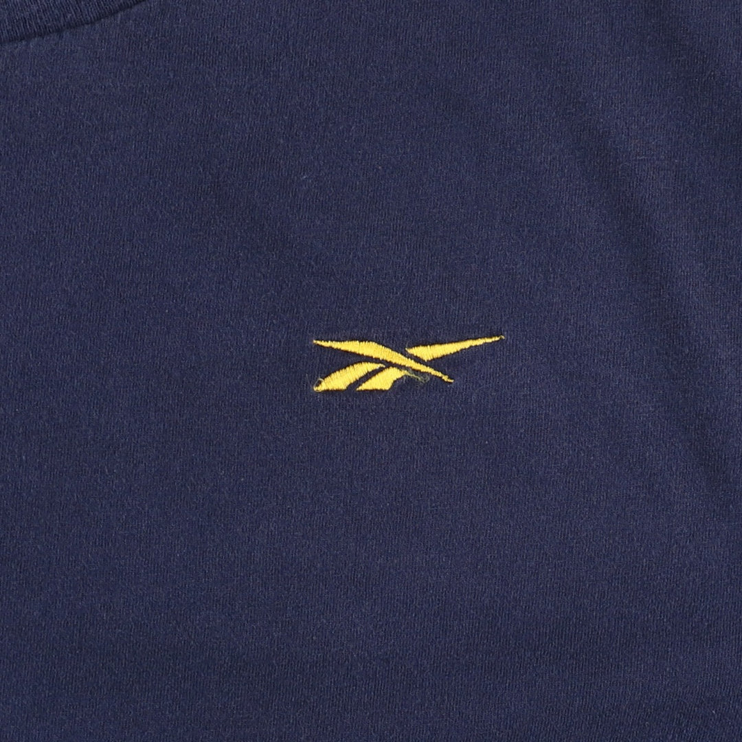 00'S Reebok logo print T-shirt, men's XL size cotton navy blue type Vintage Second Hand