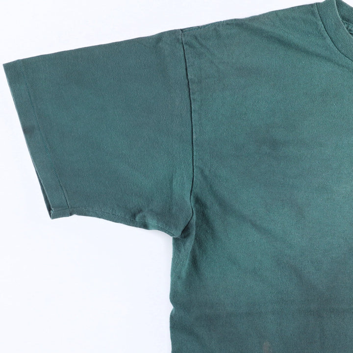 90'S Reebok Logo Print T-Shirt Made in USA Men's L Size Vintage cotton Green type dark green Vintage Second Hand