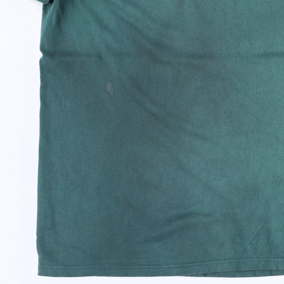 90'S Reebok Logo Print T-Shirt Made in USA Men's L Size Vintage cotton Green type dark green Vintage Second Hand