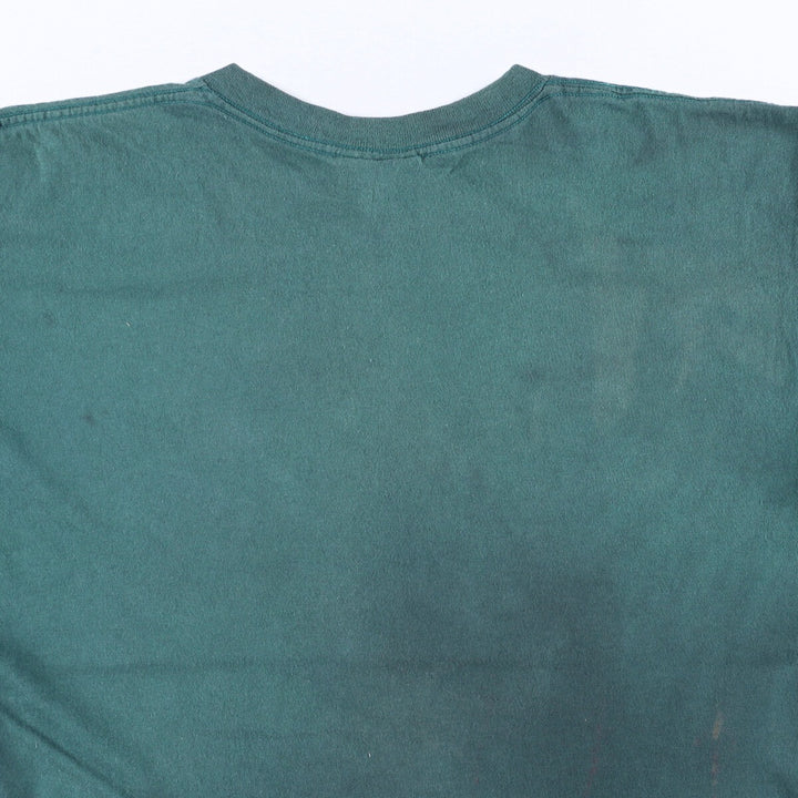 90'S Reebok Logo Print T-Shirt Made in USA Men's L Size Vintage cotton Green type dark green Vintage Second Hand