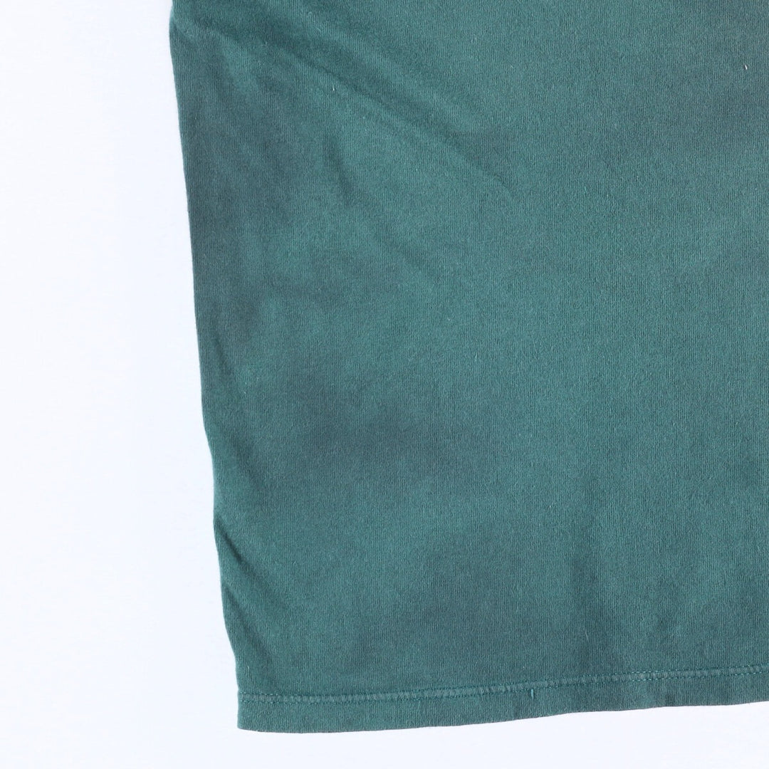 90'S Reebok Logo Print T-Shirt Made in USA Men's L Size Vintage cotton Green type dark green Vintage Second Hand