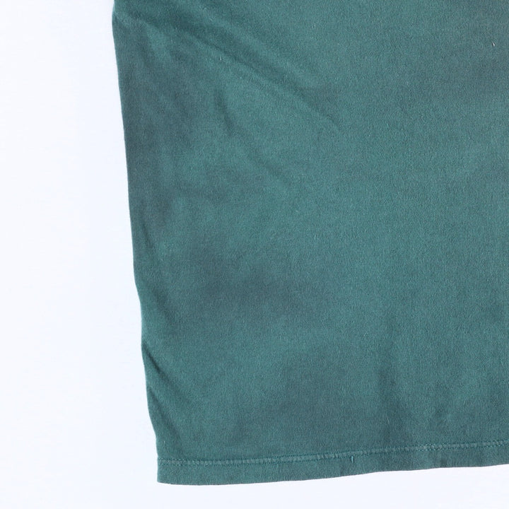 90'S Reebok Logo Print T-Shirt Made in USA Men's L Size Vintage cotton Green type dark green Vintage Second Hand