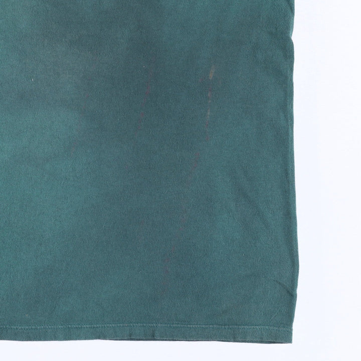 90'S Reebok Logo Print T-Shirt Made in USA Men's L Size Vintage cotton Green type dark green Vintage Second Hand