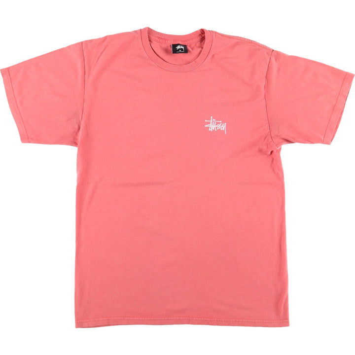 STUSSY surf skate T-shirt, size M for men cotton pink type Vintage Second Hand