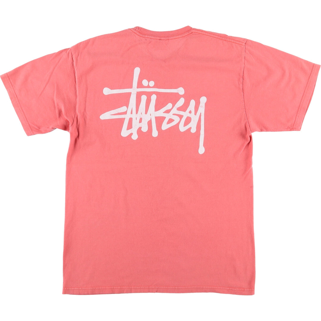 STUSSY surf skate T-shirt, size M for men cotton pink type Vintage Second Hand