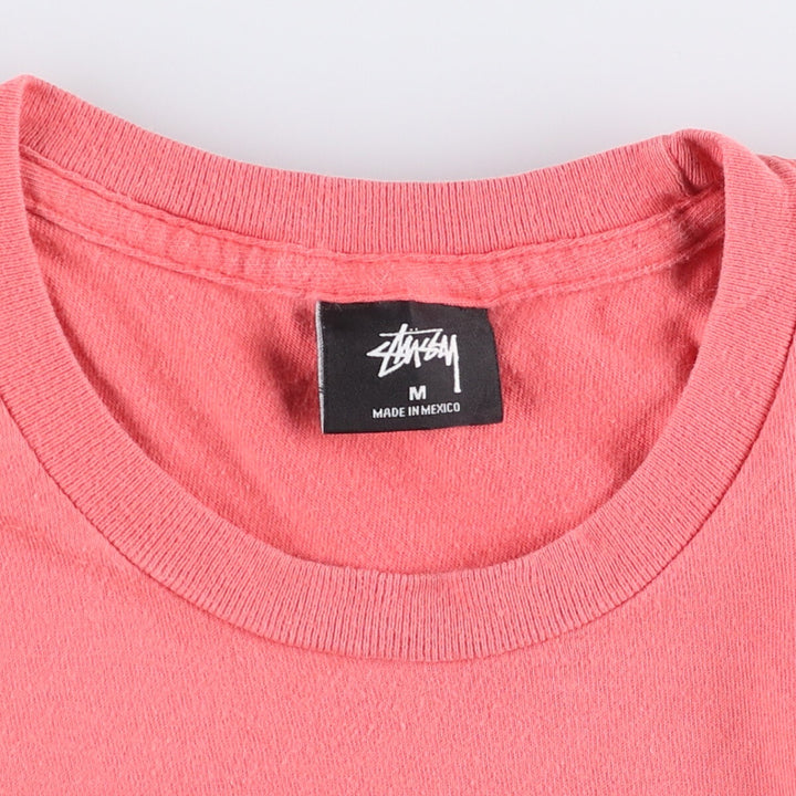STUSSY surf skate T-shirt, size M for men cotton pink type Vintage Second Hand