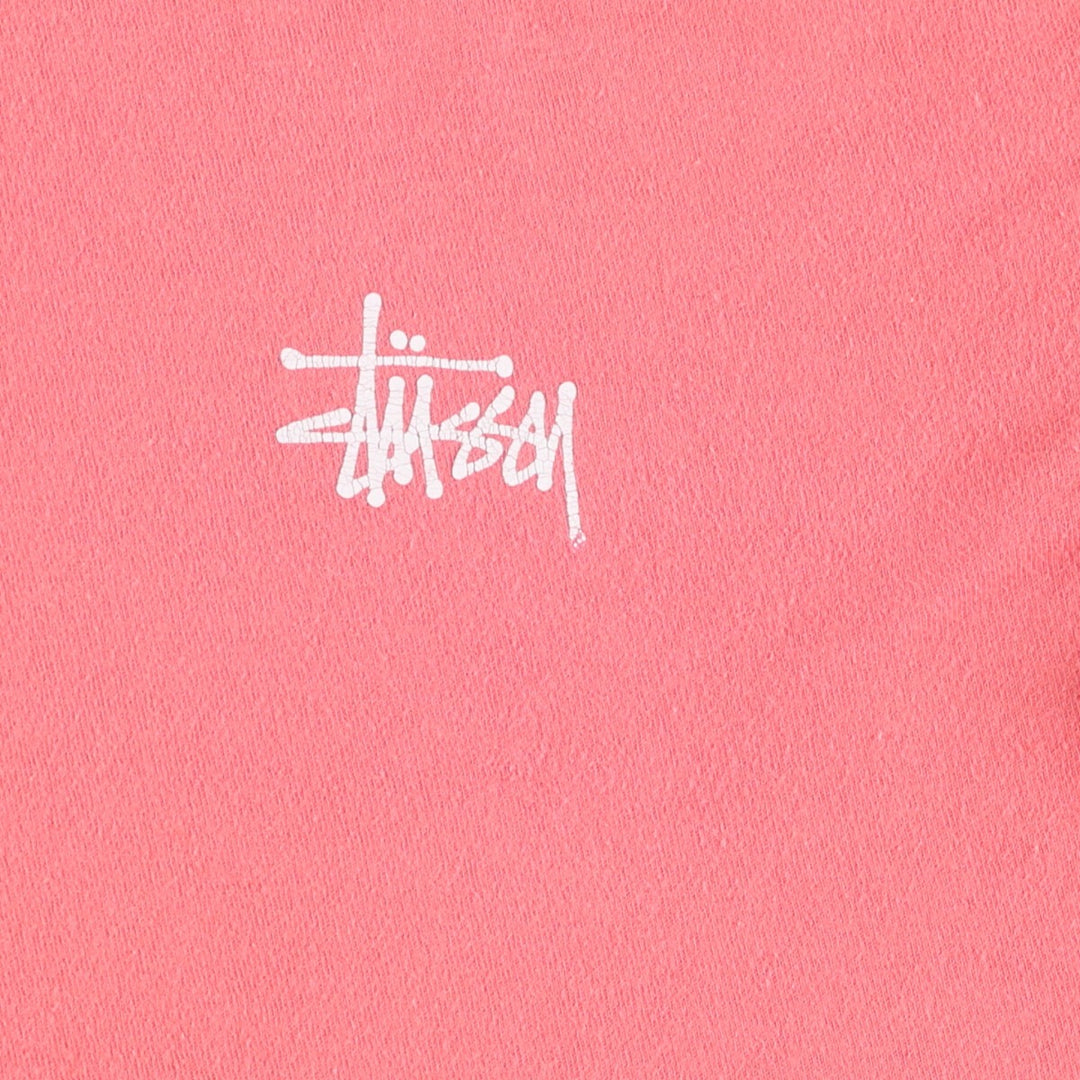 STUSSY surf skate T-shirt, size M for men cotton pink type Vintage Second Hand