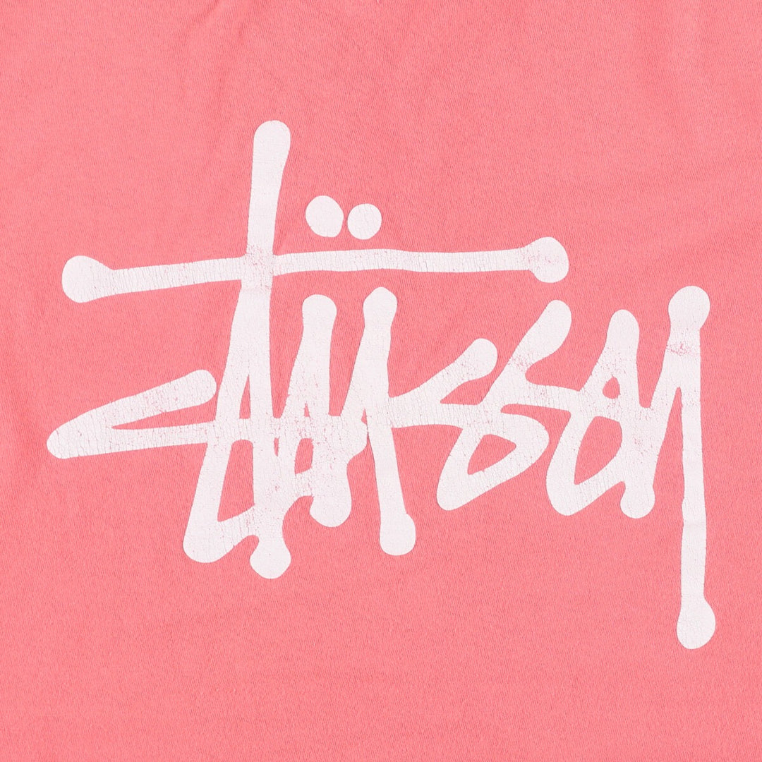 STUSSY surf skate T-shirt, size M for men cotton pink type Vintage Second Hand