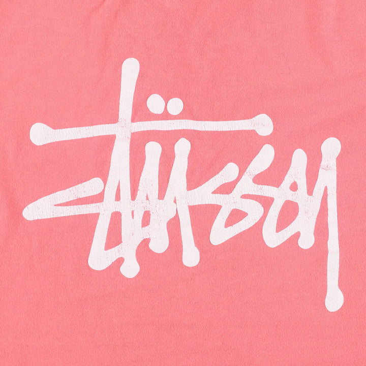 STUSSY surf skate T-shirt, size M for men cotton pink type Vintage Second Hand