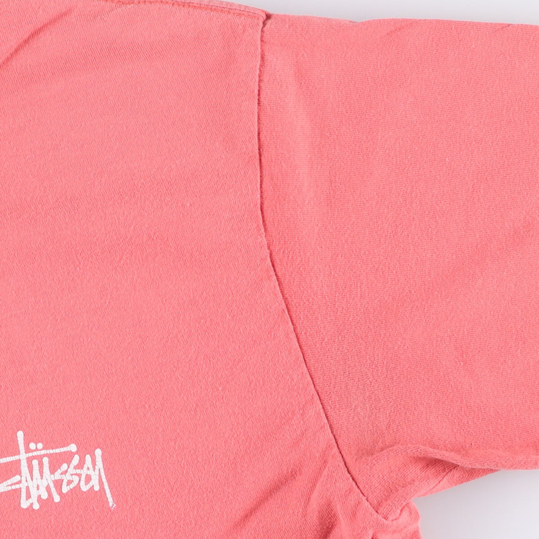 STUSSY surf skate T-shirt, size M for men cotton pink type Vintage Second Hand