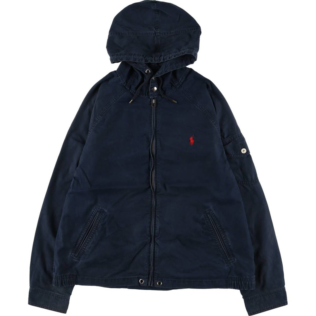 Ralph Lauren POLO RALPH LAUREN cotton hoodie, men's XL size cotton navy blue type Vintage Second Hand