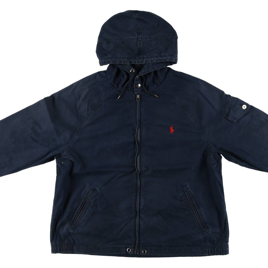 Ralph Lauren POLO RALPH LAUREN cotton hoodie, men's XL size cotton navy blue type Vintage Second Hand