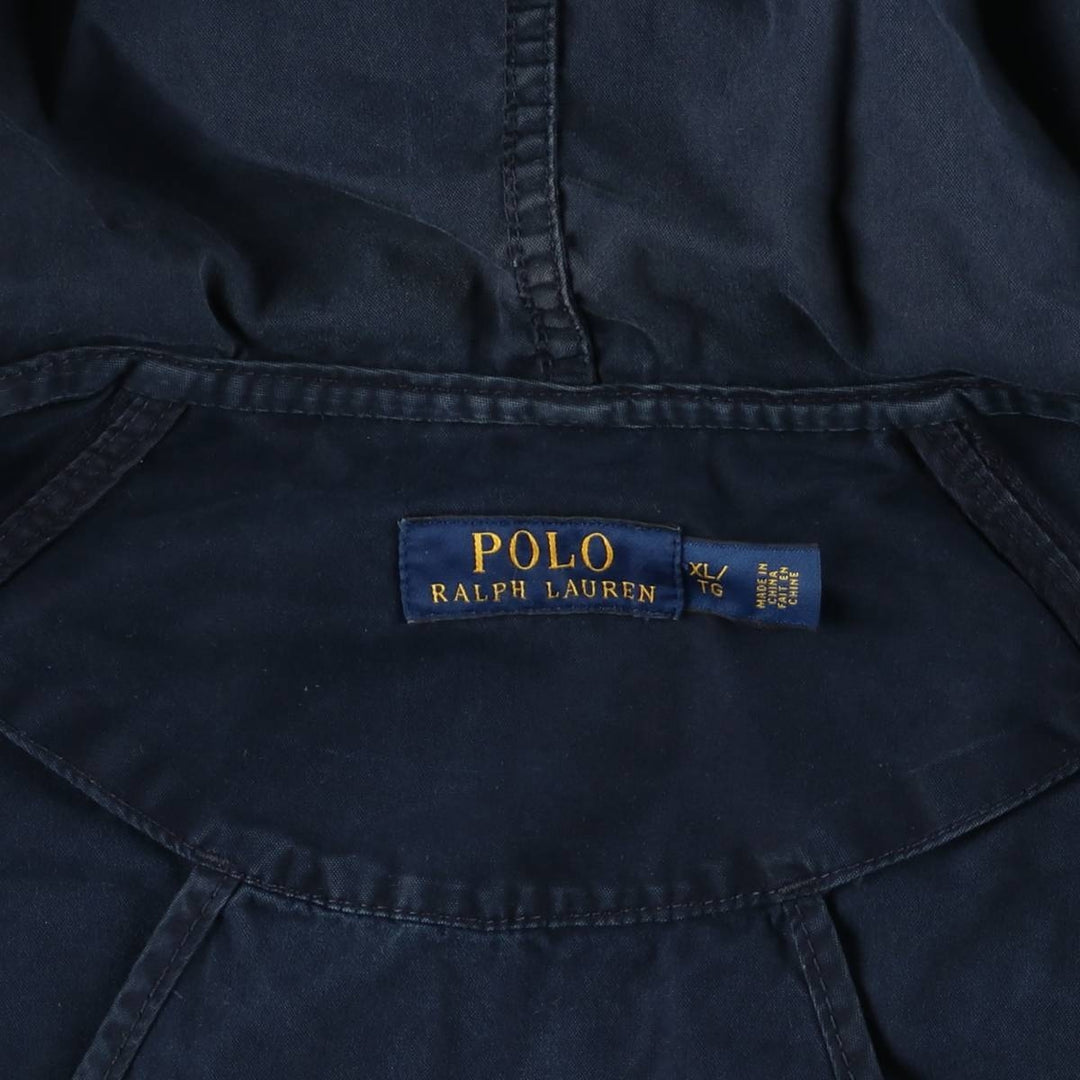 Ralph Lauren POLO RALPH LAUREN cotton hoodie, men's XL size cotton navy blue type Vintage Second Hand