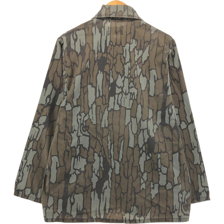 80'S SAFTBAK Camouflage Pattern Tree Bark Camo Hunting Jacket Made in USA Men's M Size Vintage unclear gray type Vintage Second Hand
