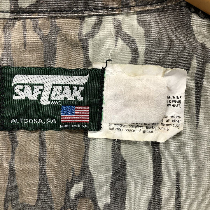 80'S SAFTBAK Camouflage Pattern Tree Bark Camo Hunting Jacket Made in USA Men's M Size Vintage unclear gray type Vintage Second Hand