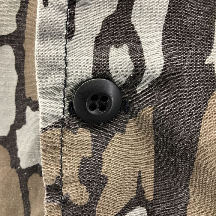 80'S SAFTBAK Camouflage Pattern Tree Bark Camo Hunting Jacket Made in USA Men's M Size Vintage unclear gray type Vintage Second Hand