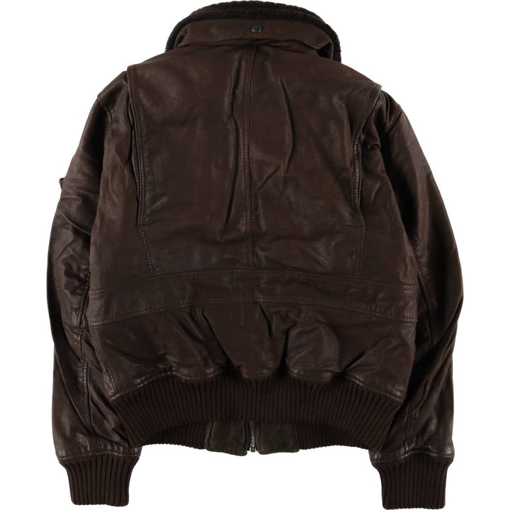 COMPAGNIA DELLE PELLI padded leather flight jacket, men's size M unclear brown type Vintage Second Hand