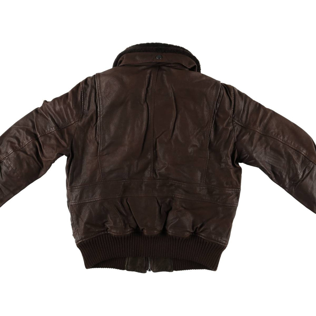 COMPAGNIA DELLE PELLI padded leather flight jacket, men's size M unclear brown type Vintage Second Hand