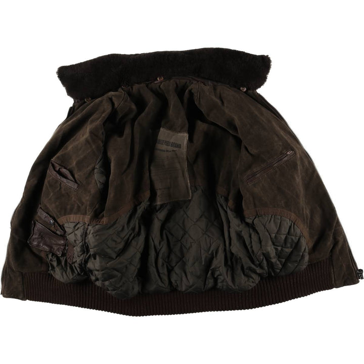 COMPAGNIA DELLE PELLI padded leather flight jacket, men's size M unclear brown type Vintage Second Hand