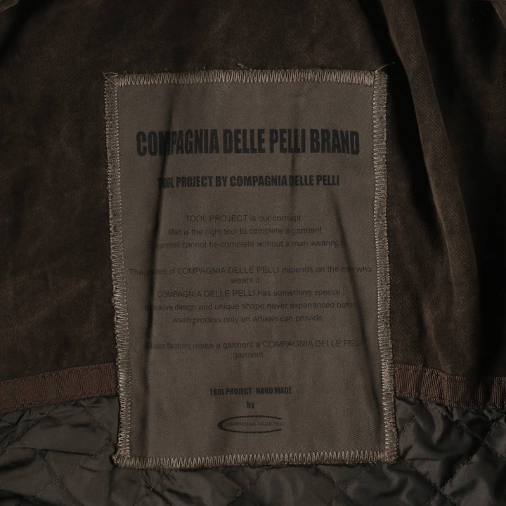 COMPAGNIA DELLE PELLI padded leather flight jacket, men's size M unclear brown type Vintage Second Hand