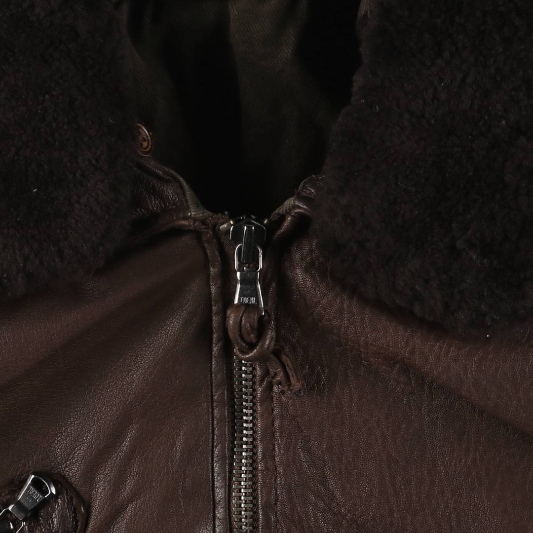 COMPAGNIA DELLE PELLI padded leather flight jacket, men's size M unclear brown type Vintage Second Hand