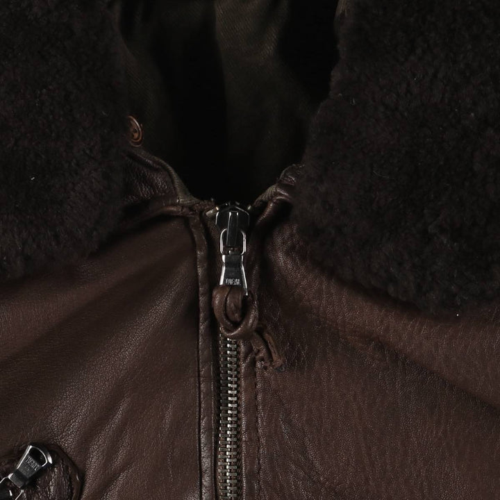 COMPAGNIA DELLE PELLI padded leather flight jacket, men's size M unclear brown type Vintage Second Hand