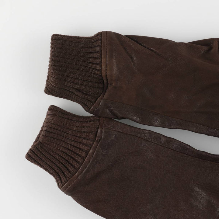 COMPAGNIA DELLE PELLI padded leather flight jacket, men's size M unclear brown type Vintage Second Hand