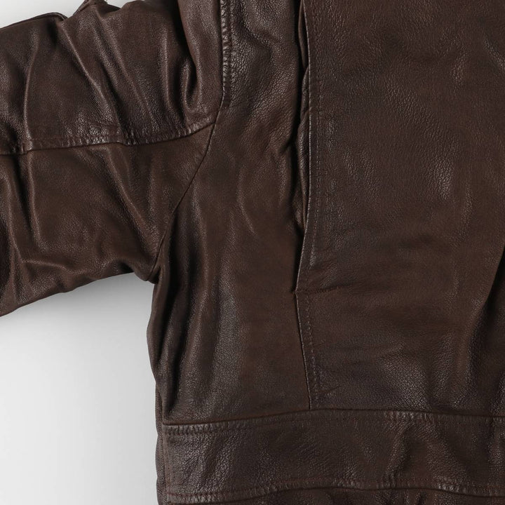 COMPAGNIA DELLE PELLI padded leather flight jacket, men's size M unclear brown type Vintage Second Hand