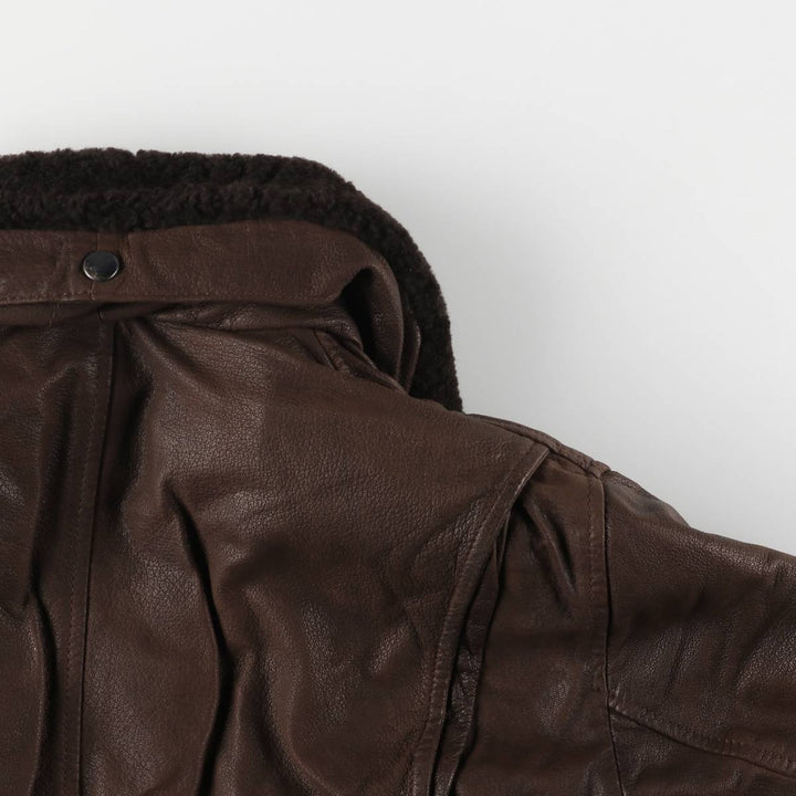 COMPAGNIA DELLE PELLI padded leather flight jacket, men's size M unclear brown type Vintage Second Hand